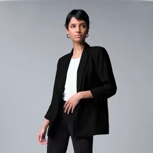 Simply Vera Vera Wang Black Blazer w/ roll-up sleeves size Large